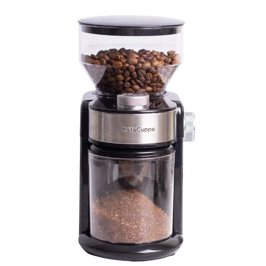 InstaCuppa Electric Coffee Grinder for Your French Press, Moka Pot, Aero Press, and Pour Over Coffee Makers - Not Suitable For Espresso Grade Grind 