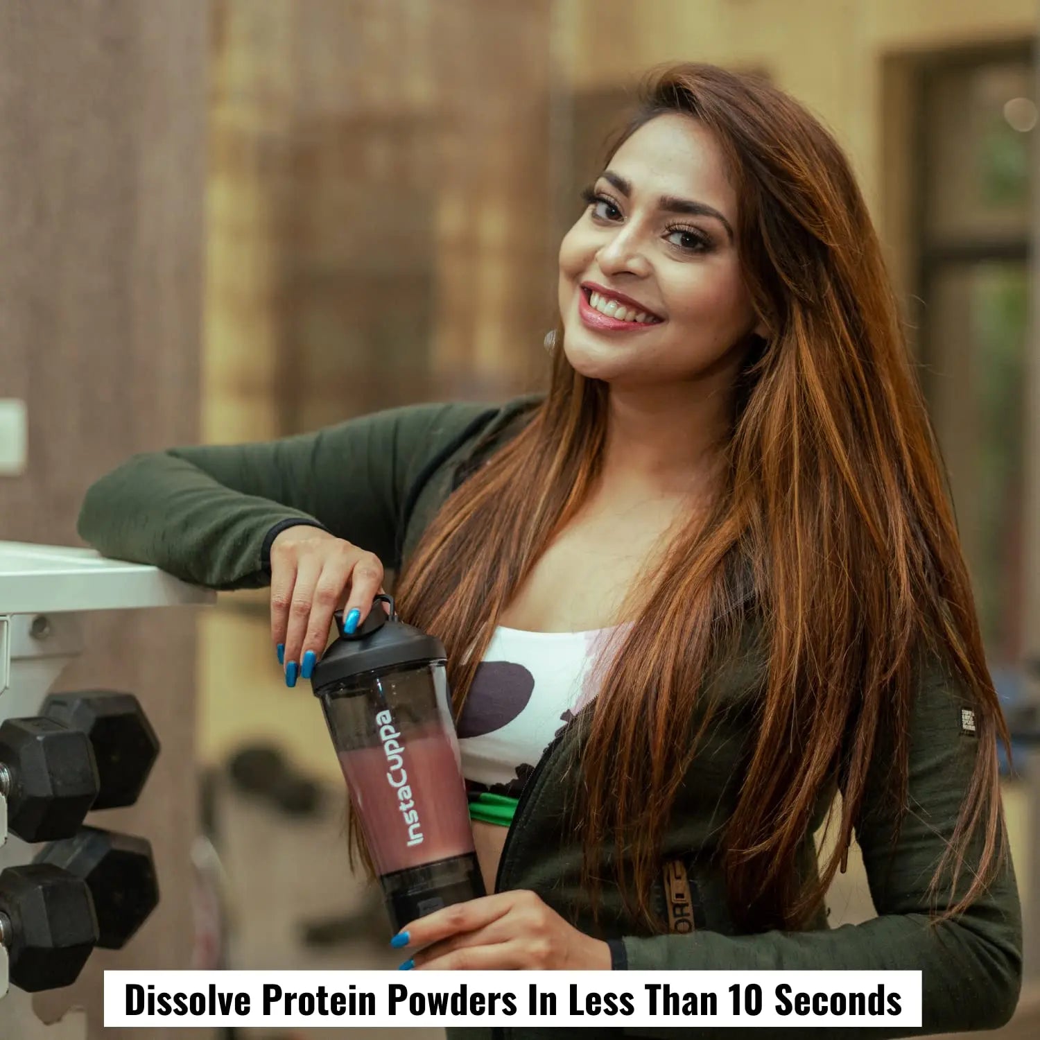 InstaCuppa Electric Protein Shaker Bottle, USB Rechargeable Shaker Cup for Meal Replacement and Protein Shakes, Made With BPA Free Tritan, 