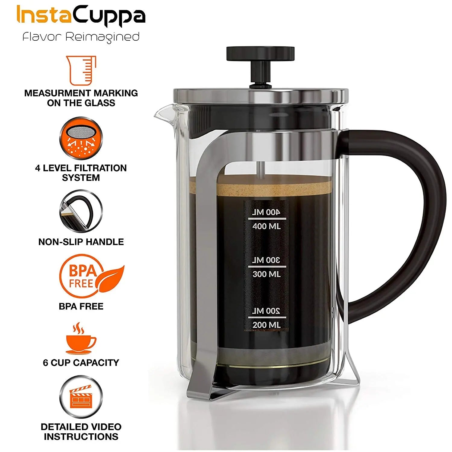 InstaCuppa Glass Coffee Maker 