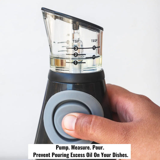InstaCuppa Glass Oil Dispenser Bottle with Press, Measure & Pour for Precise Cooking, Easy Pour Spout for Dispensing Oil, Vinegar & Soya Sauce, 500 ML 