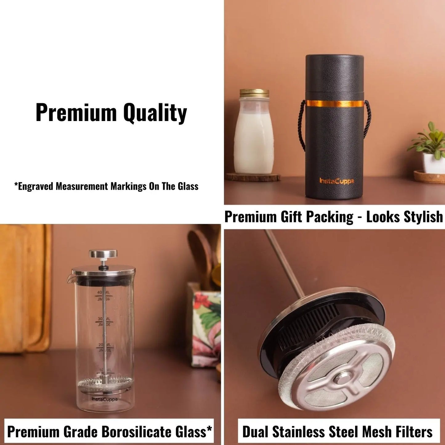 InstaCuppa Heavy Duty Manual Press Fruit Juicer with Premium Quality Cast Iron Build, Professional Citrus Press, Orange Squeezer and Lime Squeezer 