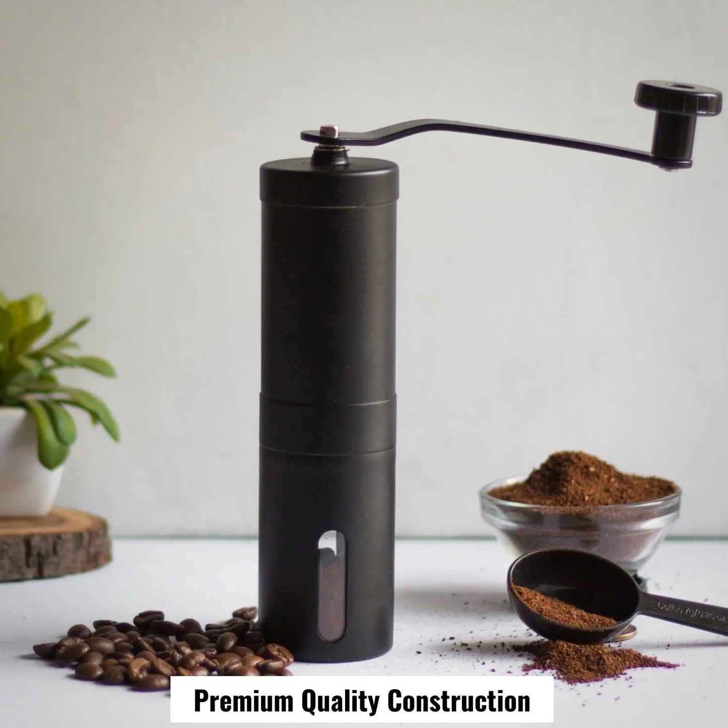 InstaCuppa Manual Hand Coffee Bean Grinder,Black Color - Premium Quality Construction