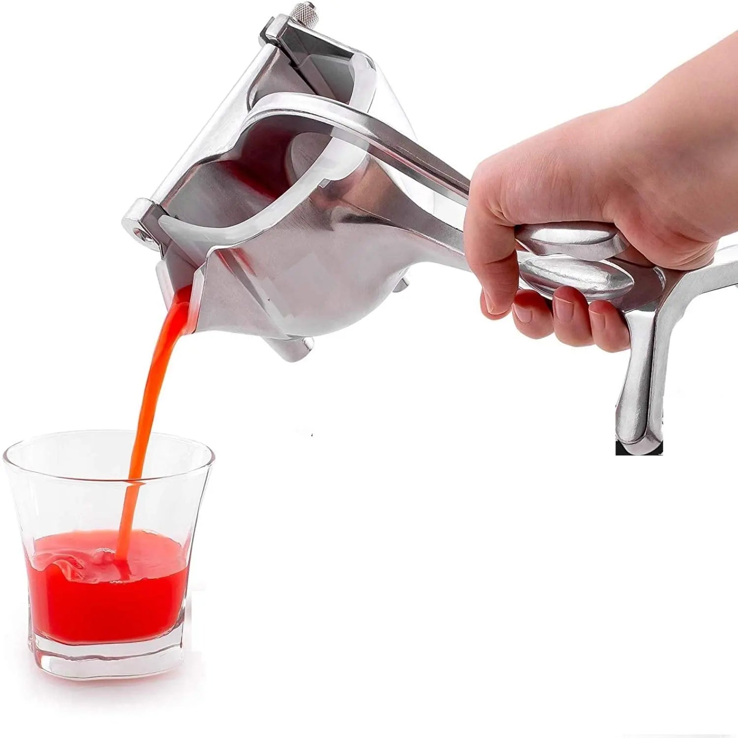 InstaCuppa Manual Press Hand Fruit Juicer with Removable Strainer, Heavy Duty Aluminium Build, Hand Fruits Squeezer for Pomegranates, Lemons, Oranges 