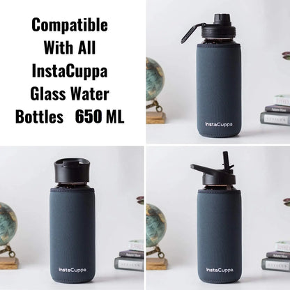 InstaCuppa Neoprene Silicone Sleeve Add on for Glass Bottle 650 ML/1000 ML 