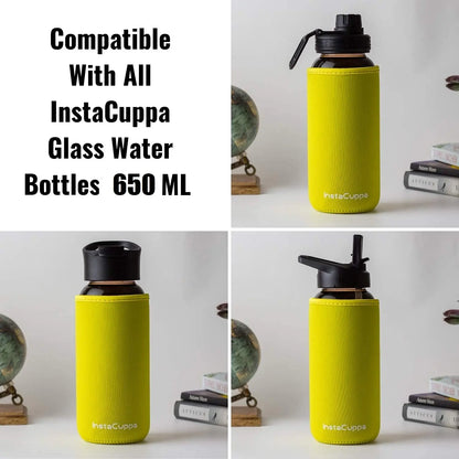 InstaCuppa Neoprene Silicone Sleeve Add on for Glass Bottle 650 ML/1000 ML 