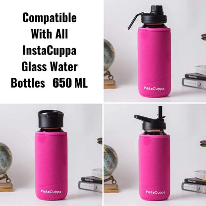 InstaCuppa Neoprene Silicone Sleeve Add on for Glass Bottle 650 ML/1000 ML 