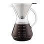 InstaCuppa Pour Over Drip Coffee Maker with Borosilicate Glass Carafe, Stainless Steel Filter Dripper, Silicone Sleeve for Extra Protection, 800 ML