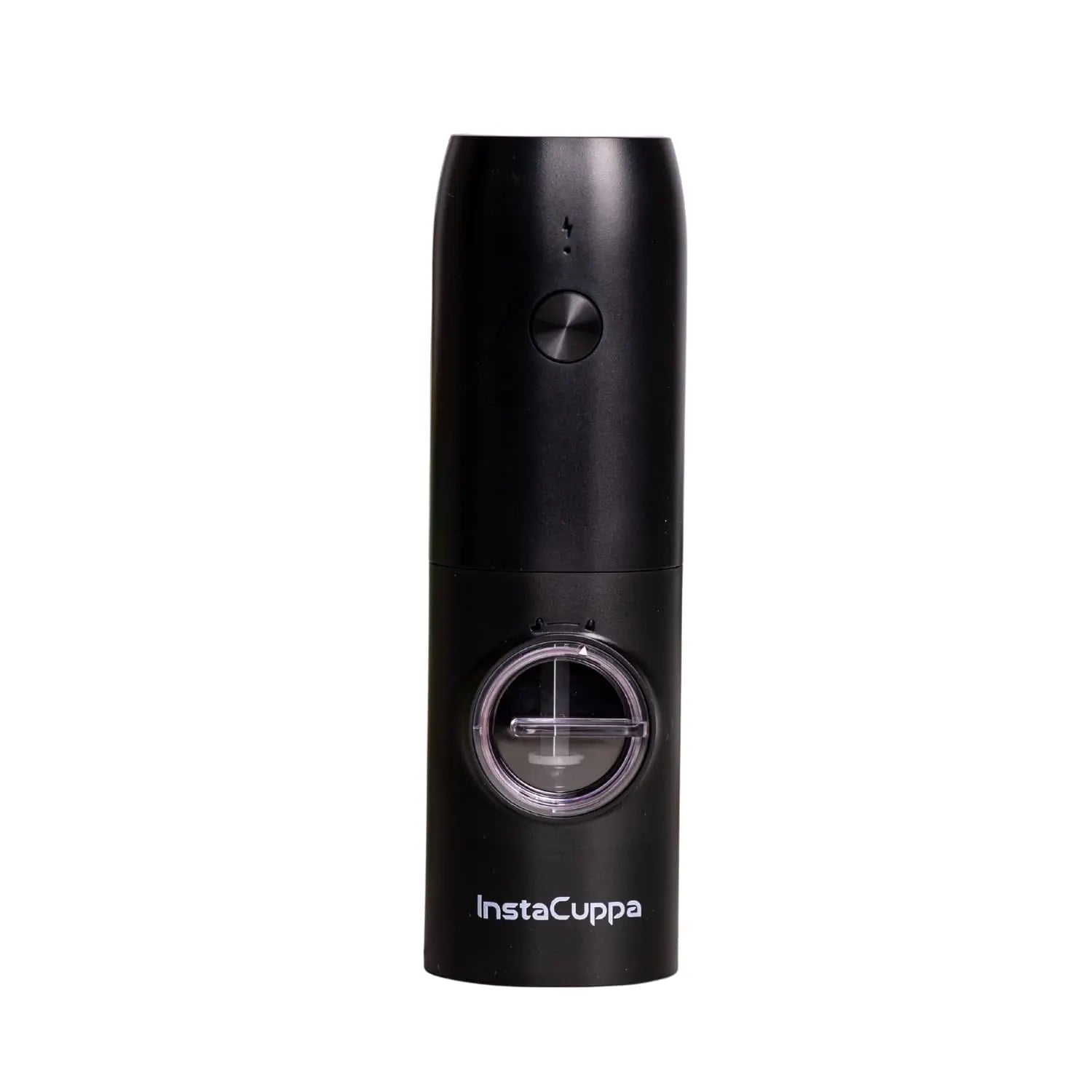 InstaCuppa Rechargeable Salt Pepper Grinder - One-Click to Trigger Grinding, Rechargeable Automatic Mill with Adjustable Coarseness - Black Peppercorns, Sea Salt Pepper Shakers  Black