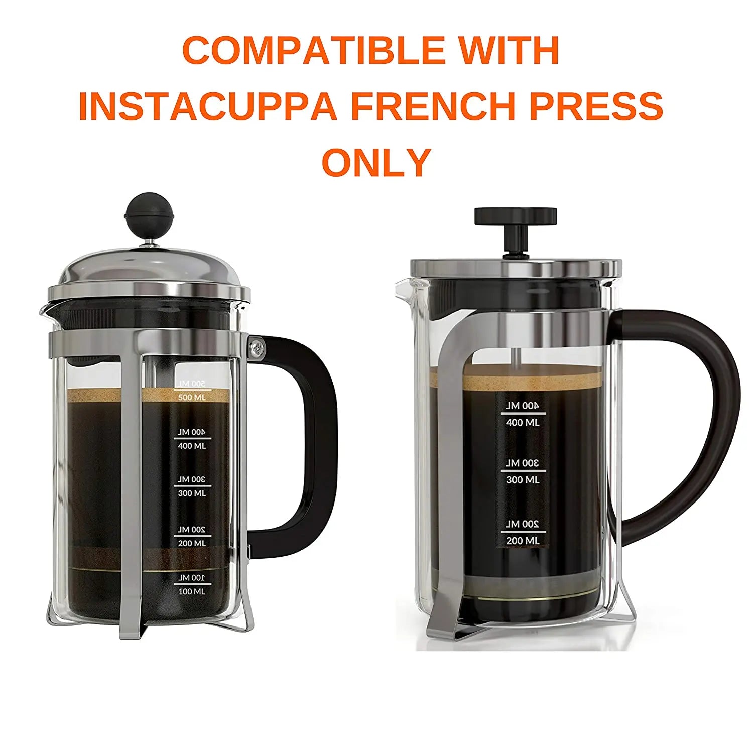 InstaCuppa Spare Glass Carafe For French Press Coffee Maker 350ML / 600ML / 1000ML 