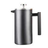 InstaCuppa Stainless Steel French Press Coffee Maker with 4 Part Superior Filtration, Double Walled Vacuum Insulation