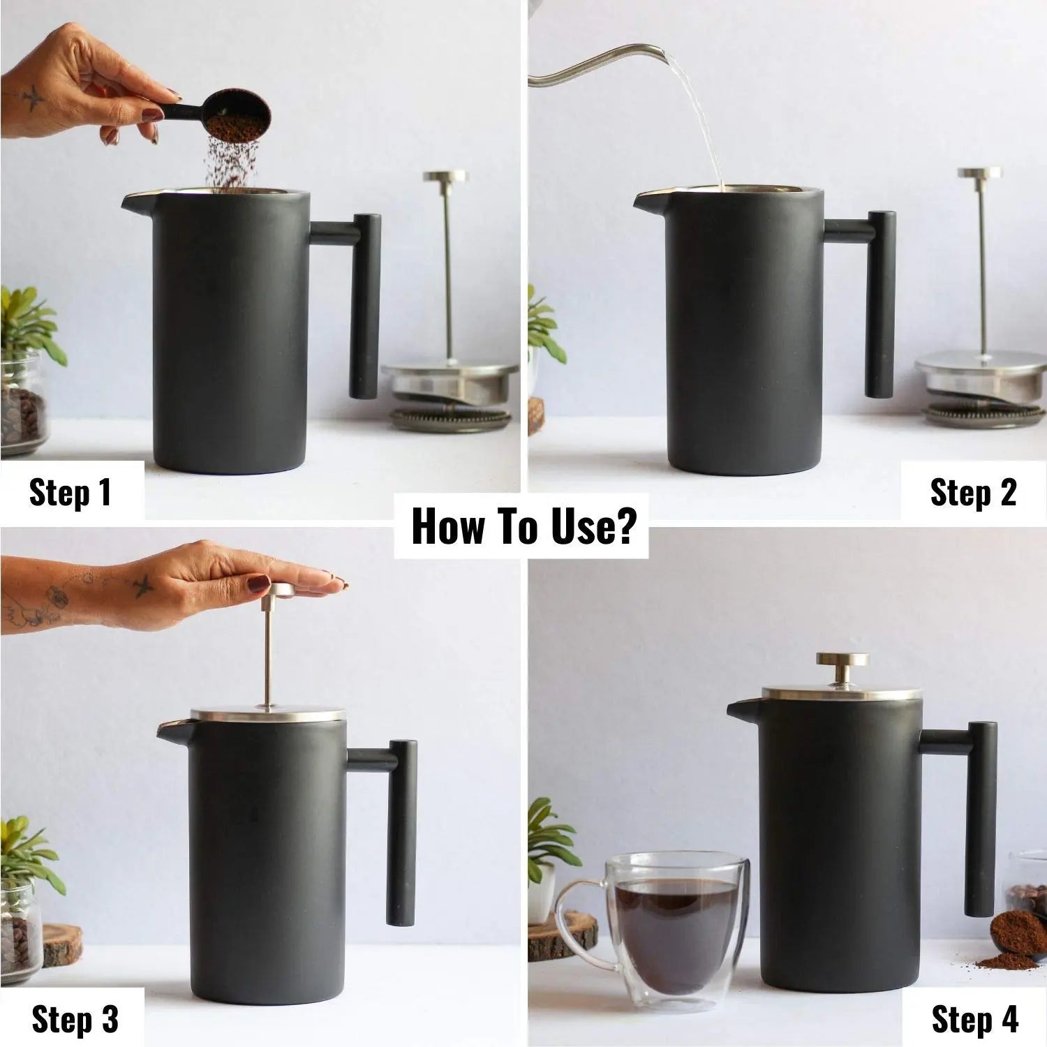 How to use InstaCuppa French Press Coffee Maker Online 