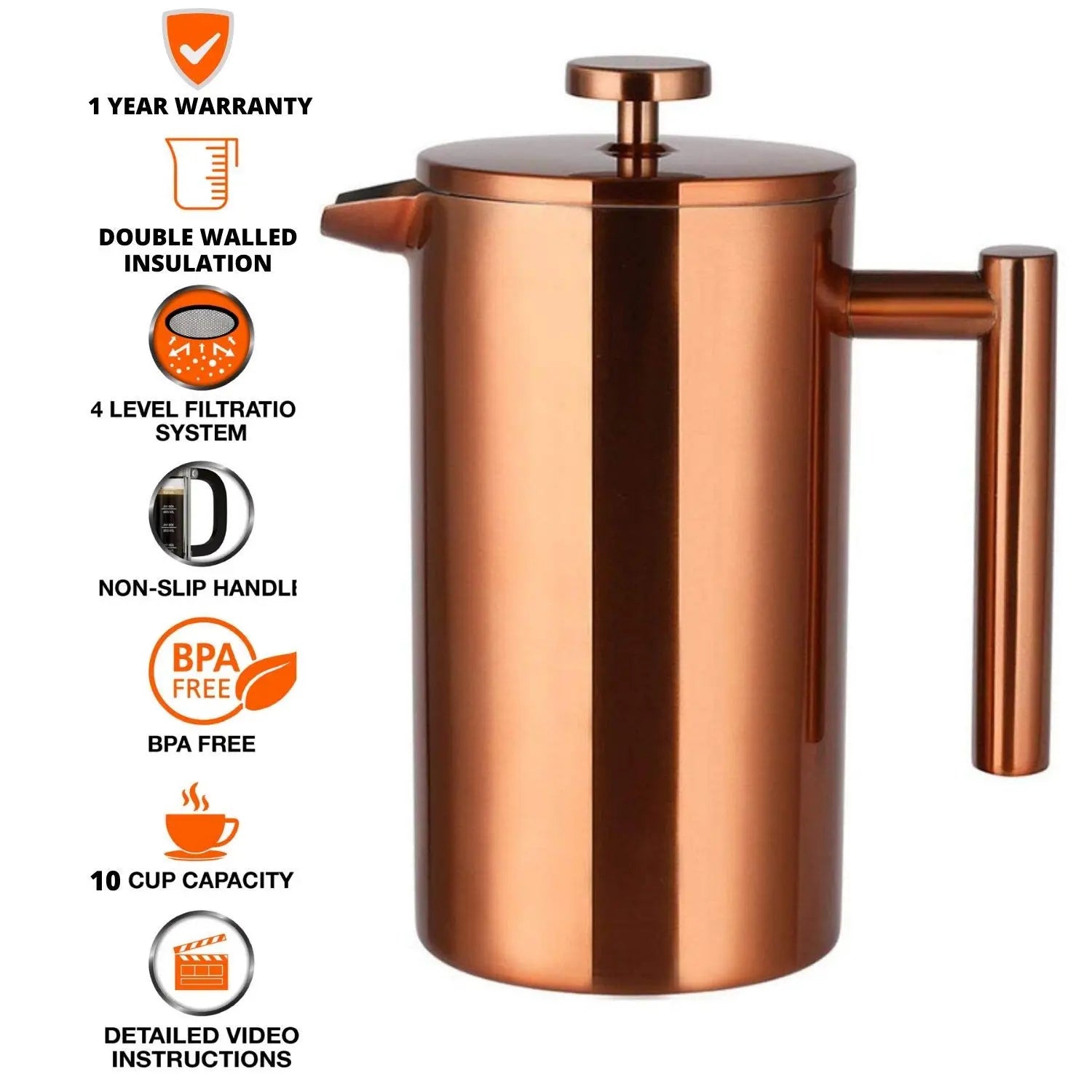 Buy InstaCuppa Copper French Press Coffee Maker Online