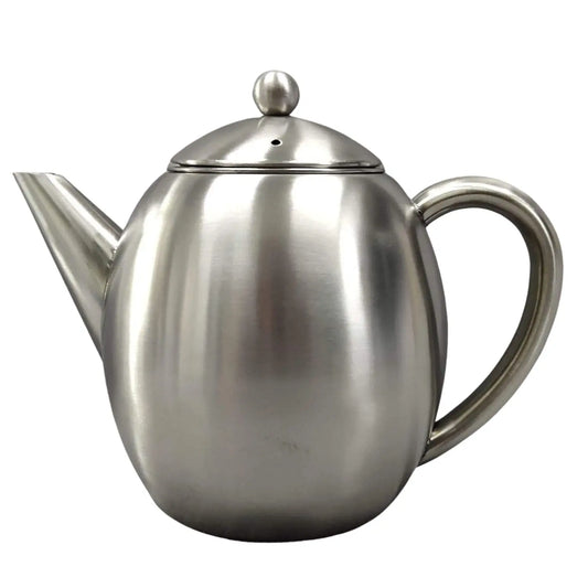 InstaCuppa Stainless Steel Tea Pot with Removable Tea Infuser, Easy to Pour Spout, Cool Touch Handle, Attractive Design, Unbreakable Build, 1.2 Litre  1200 ML