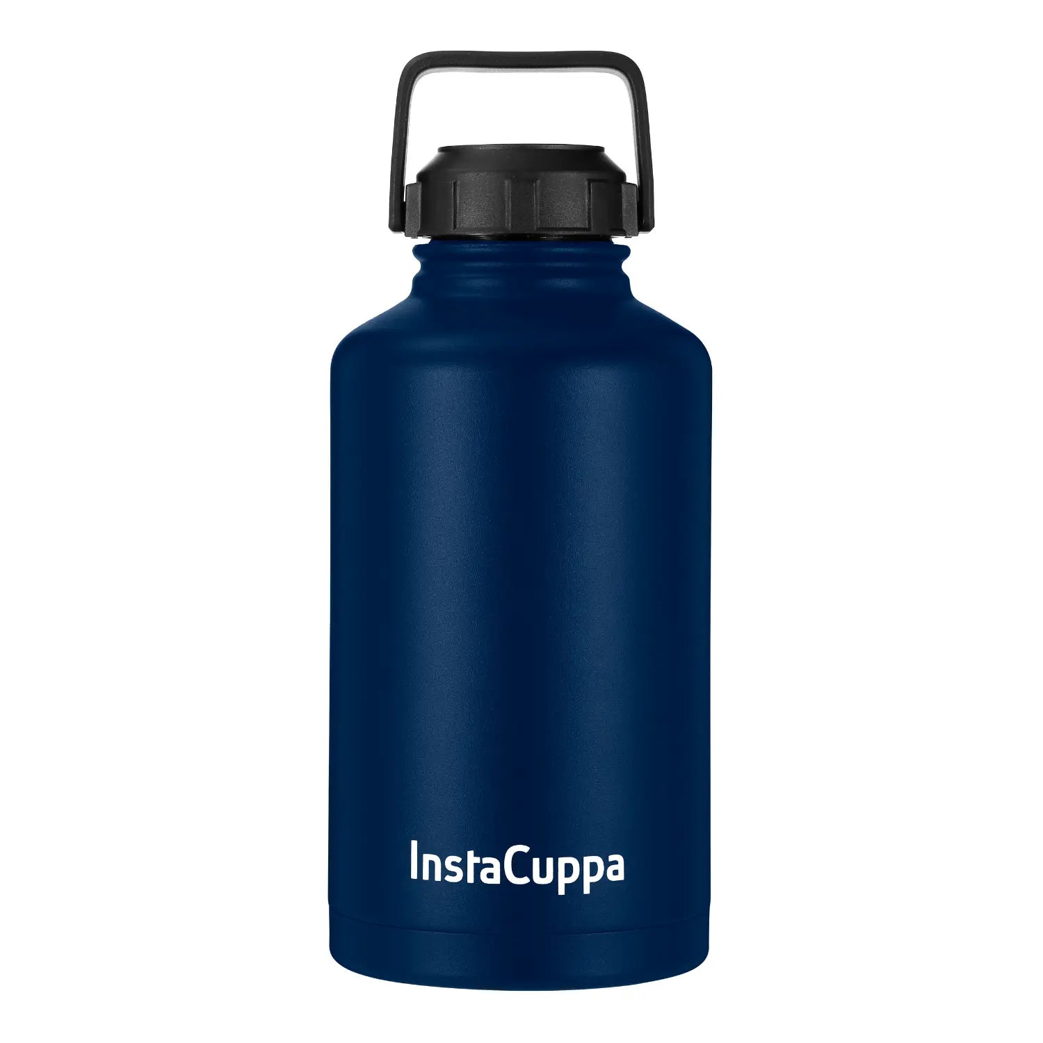 InstaCuppa Stainless Steel Thermos Flask Water Bottle with Sports Sipper Lid, Double Walled Vacuum Insulation  2000 ML / Navy Blue