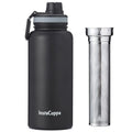 InstaCuppa Thermos Fruit Infuser Water Bottle - Double Walled Vacuum Insulation, Full Length Stainless Steel Infusion Unit,