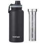 InstaCuppa Thermos Fruit Infuser Water Bottle - Double Walled Vacuum Insulation, Full Length Stainless Steel Infusion Unit,