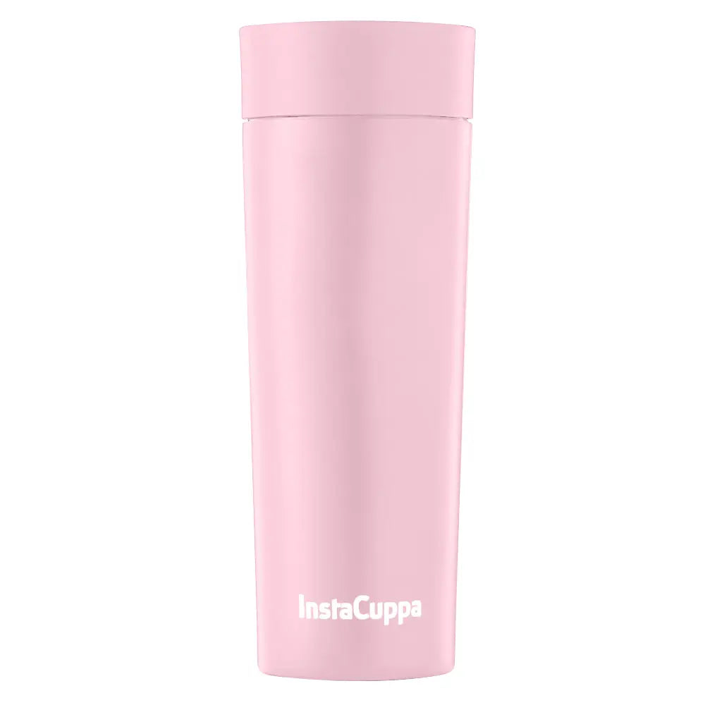 InstaCuppa Thermos Travel Mug for Coffee, Tea - Double Walled Steel Flask, Vacuum Insulated, Leak Proof, Premium Matte Finish  470 ML / Pink