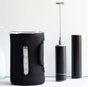 InstaCuppa Travel Milk Frother Rechargeable and Borosilicate Glass Frothing Pitcher 600 ML Combo