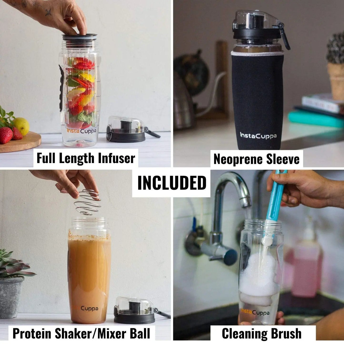 InstaCuppa Fruit Infuser Water Bottle