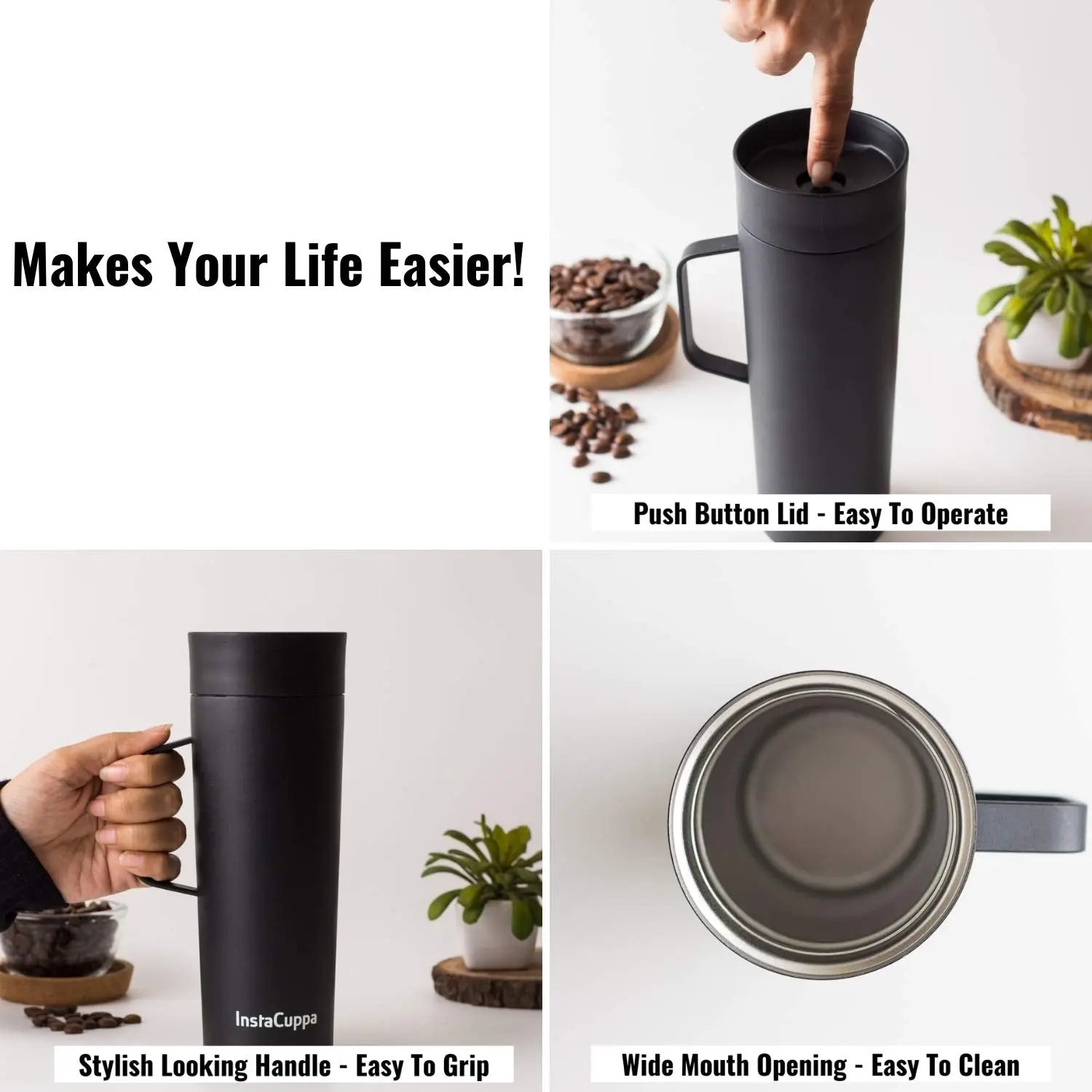 InstaCuppa Vacuum Insulated Travel Mug 