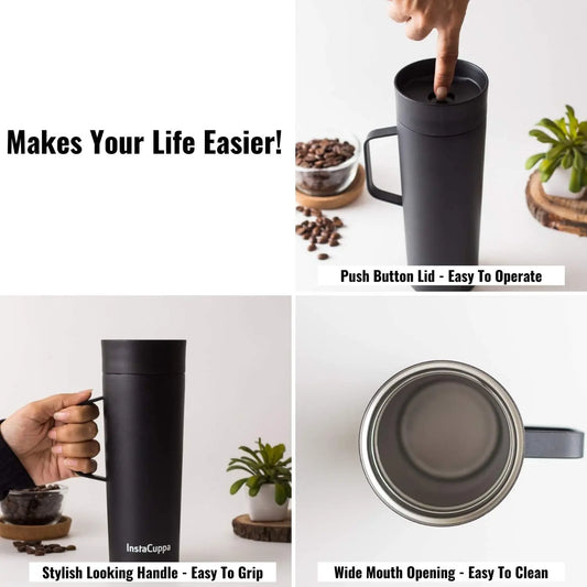 InstaCuppa Vacuum Insulated Travel Mug 