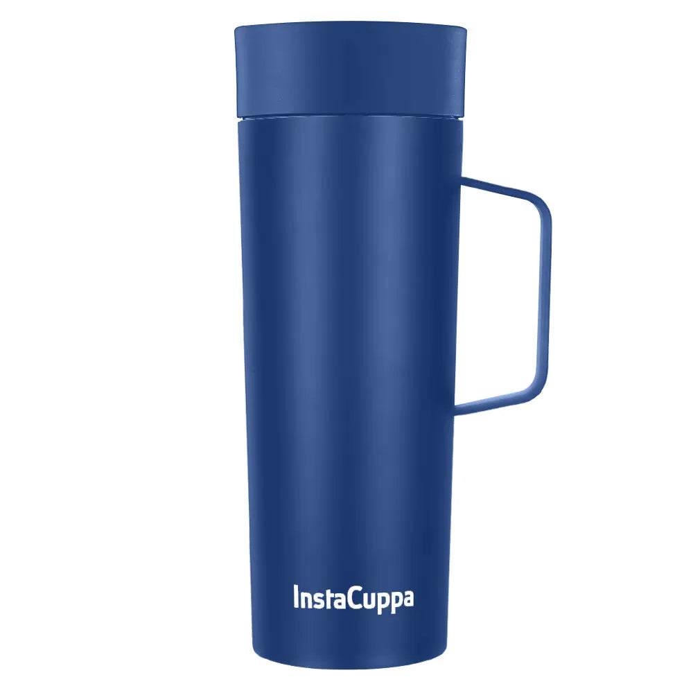 InstaCuppa Vacuum Insulated Coffee, Tea Travel Mug 470 ML, Leak Proof Sipper Lid, Double Walled Thermos Flask,| Shop Now  470 ML / NavyBlue