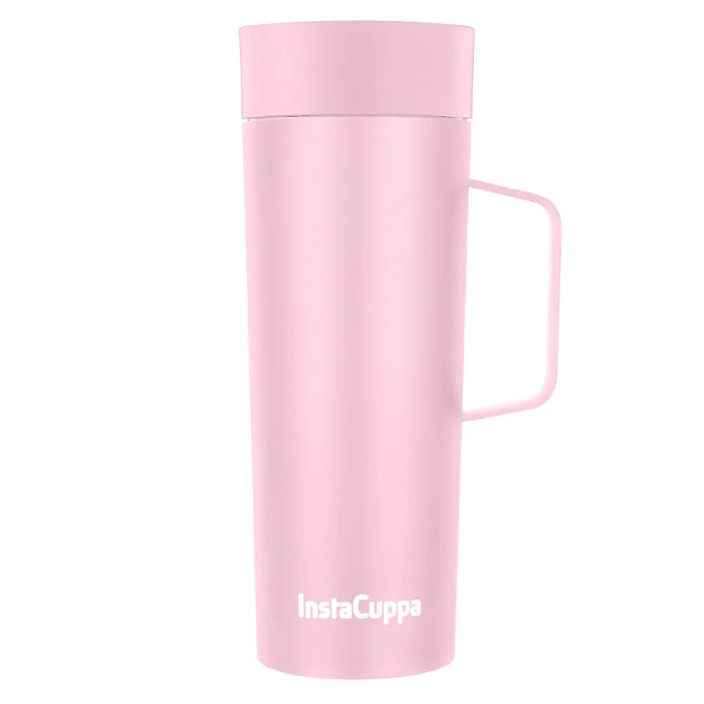 InstaCuppa Vacuum Insulated Coffee, Tea Travel Mug 470 ML, Leak Proof Sipper Lid, Double Walled Thermos Flask,| Shop Now  470 ML / Pink