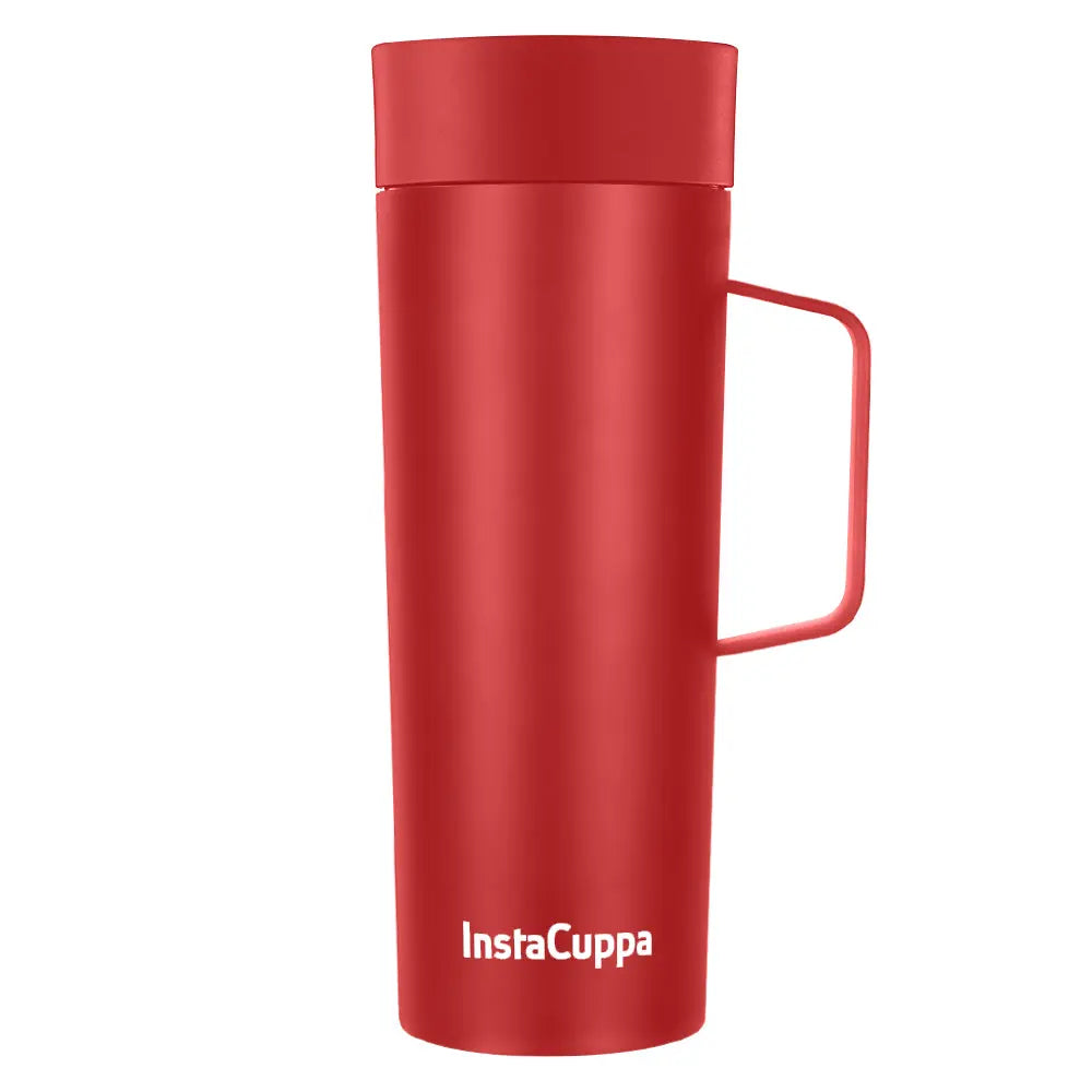 InstaCuppa Vacuum Insulated Coffee, Tea Travel Mug 470 ML, Leak Proof Sipper Lid, Double Walled Thermos Flask,| Shop Now  470 ML / Red