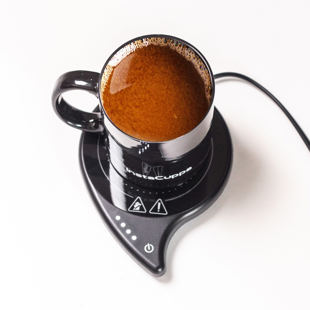InstaCuppa Coffee Mug Warmer for Desk with 4 Adjustable Temperature Settings - Min 50*C - Max 80*C, 8 Hour Auto Shut Off, Simple Touch Operation, Light Weight and Easy to Carry Around, 40 Watt, Black