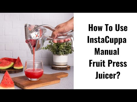 InstaCuppa Manual Press Hand Fruit Juicer with Removable Strainer, Heavy Duty Aluminium Build, Hand Fruits Squeezer for Pomegranates, Lemons, Oranges